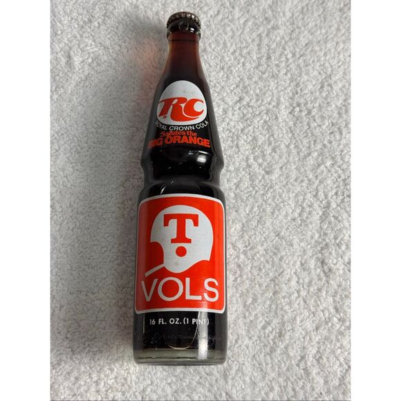 1975 TENNESSEE VOLS "SALUTE THE BIG ORANGE" FULL RC COLA SODA BOTTLE ROYAL CROWN - Picture 3 of 8